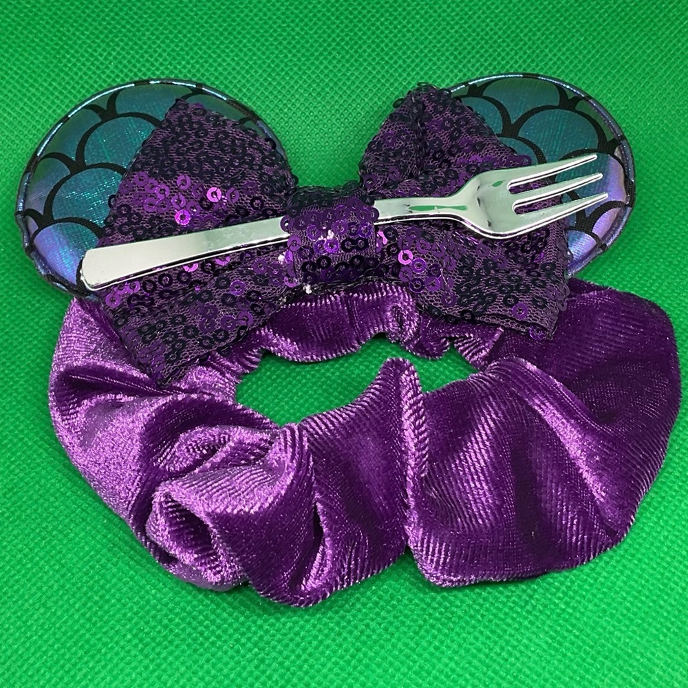 NEW Disney Little Mermaid Ear Hair Scrunchy Tie